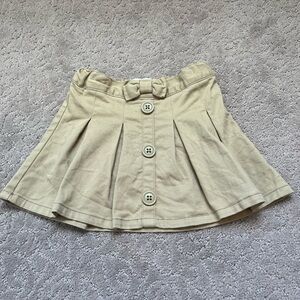 Waist adjustment-able Tan Button-Front Mini Skirt with short